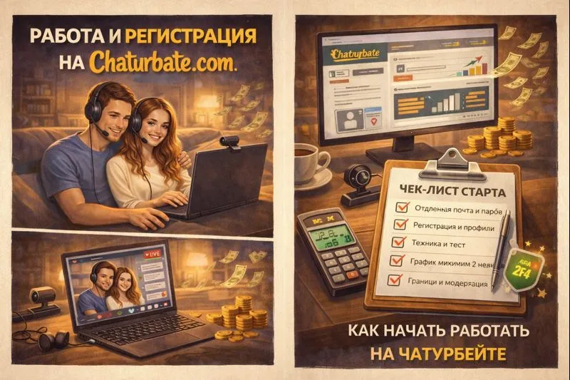 начало работы на Chaturbate.com